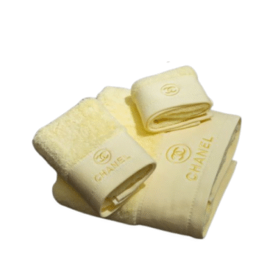 Chanel Yellow Embroidered Towel Set 3 Piece Collection LRJF228