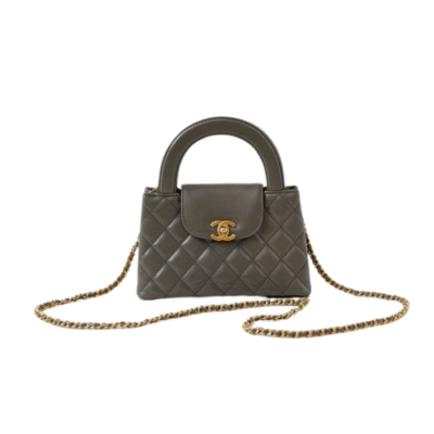 Chanel Kelly Mini Gray Leather Crossbody Handbag