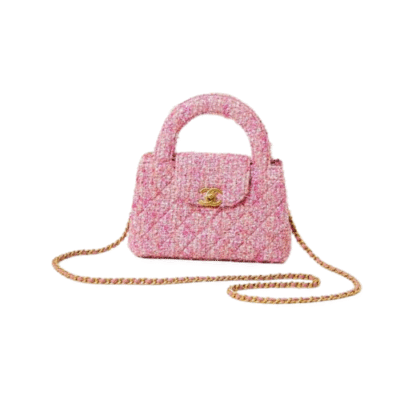 Chanel Pink Tweed Crossbody Handbag