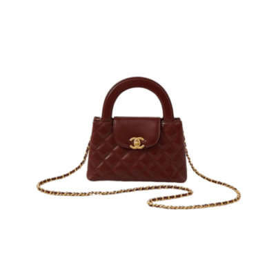 Chanel Kelly Mini Maroon Leather Crossbody Handbag