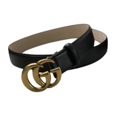 Gucci GG Marmont Leather Belt With Shiny Buckle ‎406831 0YA0G 1000