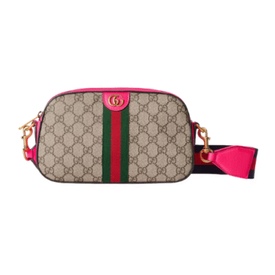 Gucci Fuchsia Leather Ophidia GG Small Crossbody Bag