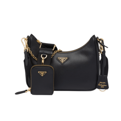 Prada Black Re-Edition 2005 Saffiano Crossbody Bag 1BH204NZVF0632VV2M