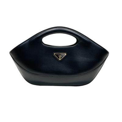 Prada Black Triangle-Logo Leather Tote Handbag 1BA421VOOM2AIX