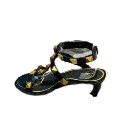 Valentino Black Garavani Roman Stud Leather Sandal