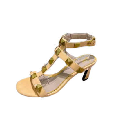 Valentino Yellow Garavani Roman Stud Leather Sandal
