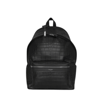 Saint Laurent Black Croc-Embossed City Backpack 534967DZE2F1000
