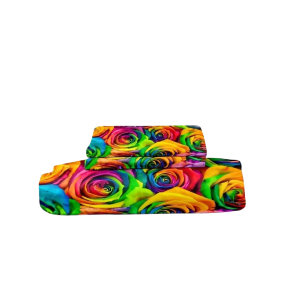 3-Piece Rainbow Navy Rose Floral Tie-Dye Bedding Set CE07804 - Image 3