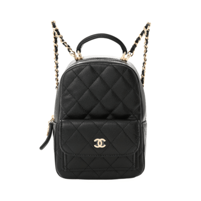 Chanel Black Caviar Quilted CC Mini Classic Backpack 428591