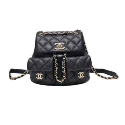 Chanel Black Quilted Mini Duma Pockets Drawstring Backpack 9099