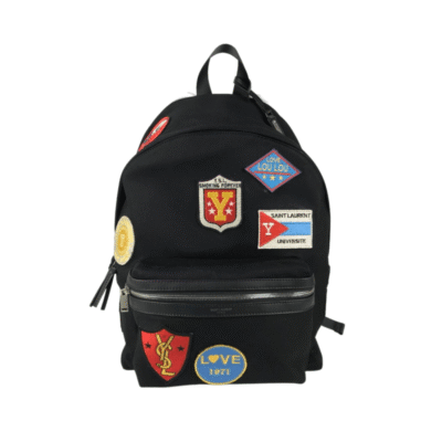 Saint Laurent Black Twill Patches City Backpack SL3541