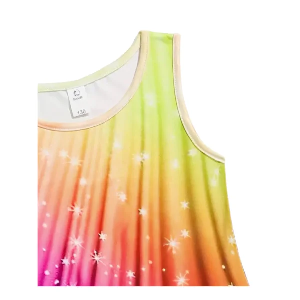 Girl's Rainbow Navy 3D Print Princess Dress Sleeveless GK13473 - Image 9