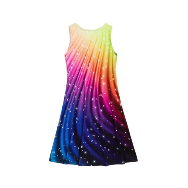 Girl's Rainbow Navy 3D Print Princess Dress Sleeveless GK13473 - Image 8