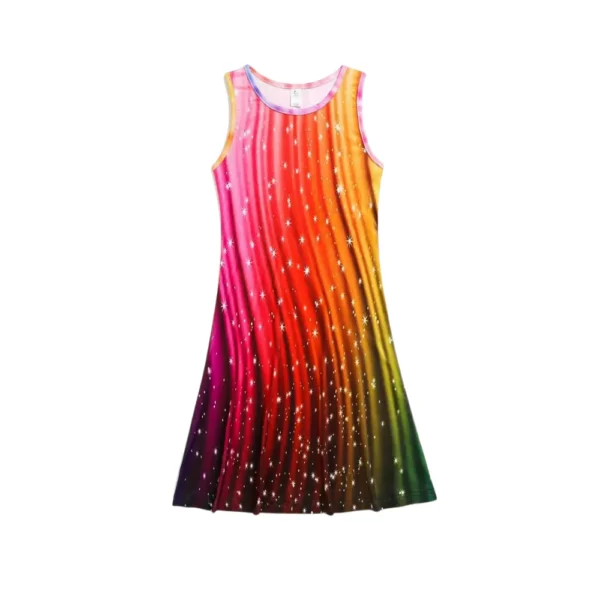 Girl's Rainbow Navy 3D Print Princess Dress Sleeveless GK13473 - Image 3