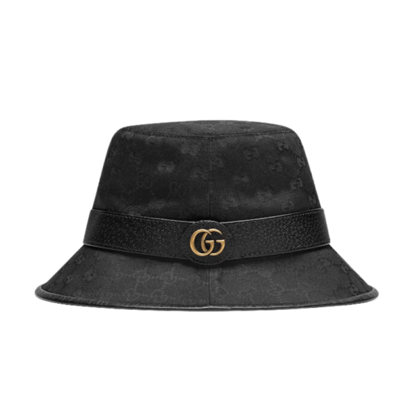 Gucci Black GG Canvas With Double G Bucket Hat 576587 4HG53 1060