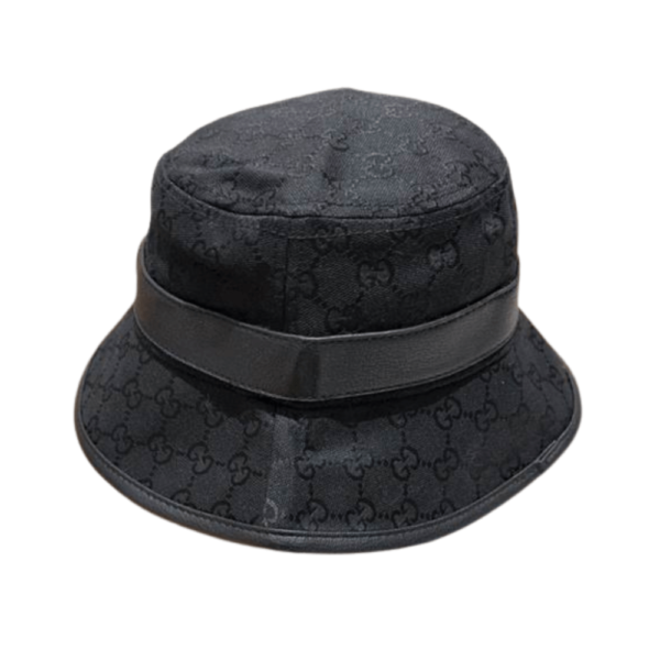 Gucci Black GG Canvas With Double G Bucket Hat 576587 4HG53 1060 - Image 3