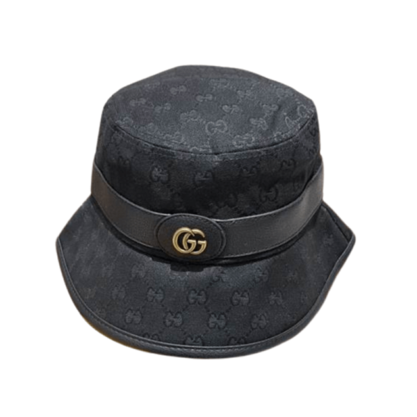 Gucci Black GG Canvas With Double G Bucket Hat 576587 4HG53 1060 - Image 4