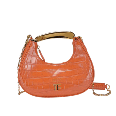 Tom Ford Bianca Logo Plaque Top Handle Bag In Orange