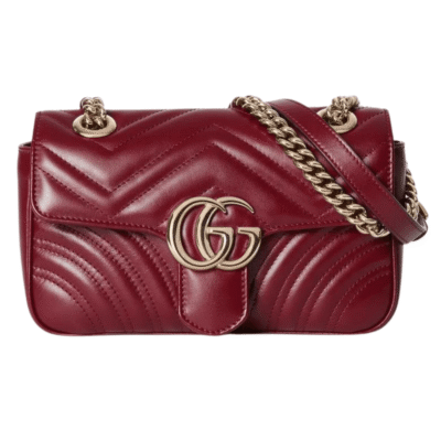 Gucci Red Leather GG Marmont Mini Shoulder Bag 446744 AADPJ 6207