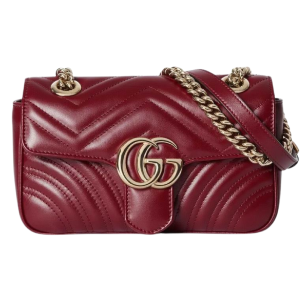 Gucci Red Leather GG Marmont Mini Shoulder Bag 446744 AADPJ 6207