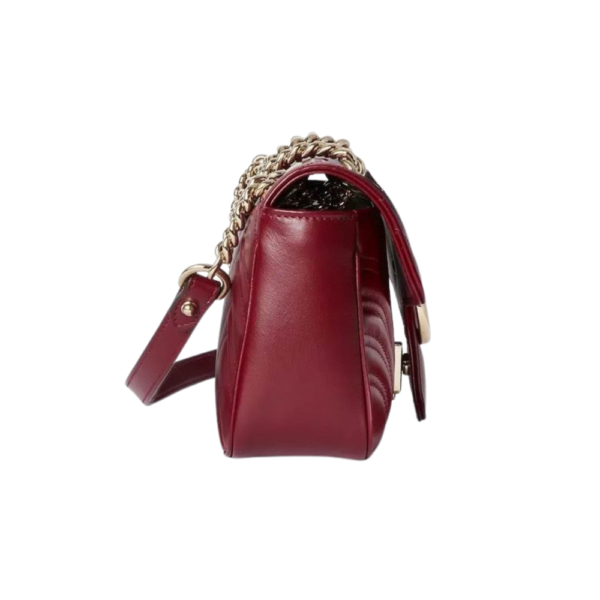 Gucci Red Leather GG Marmont Mini Shoulder Bag 446744 AADPJ 6207 - Image 3