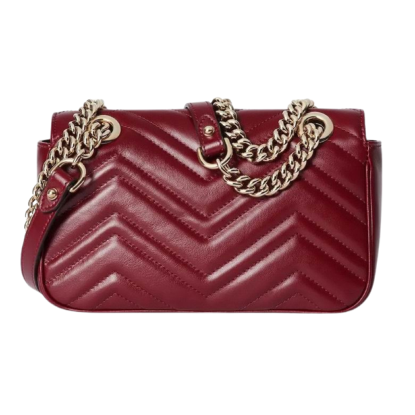 Gucci Red Leather GG Marmont Mini Shoulder Bag 446744 AADPJ 6207 - Image 4