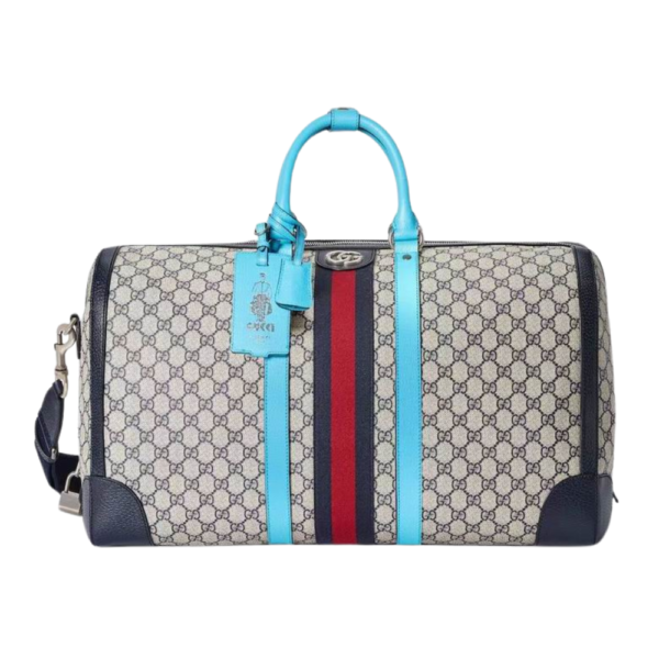 Gucci Beige And Blue GG Savoy Large Duffle Bag 724612 FADEF 9749