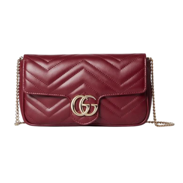 Gucci Rosso Ancora Red Matelassé Chevron GG Leather Marmont Mini Shoulder Bag 751526 AADQM 6241 - Image 4