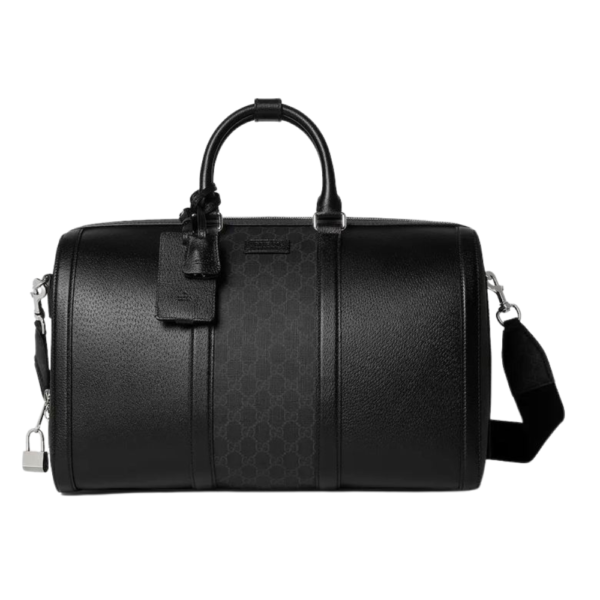 Gucci Black Leather GG Large Duffle Handbag 795457 FADJK 1000