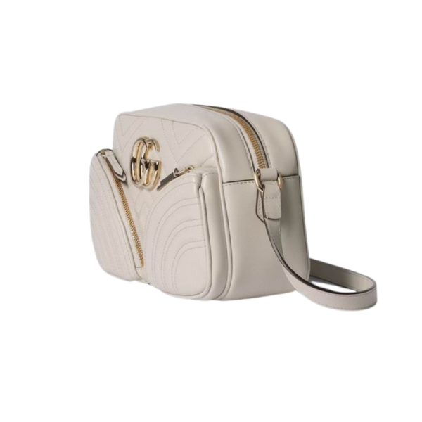 Gucci Ivory Matelassé Chevron Leather GG Marmont Small Shoulder Bag 798715 AADPJ 1712 - Image 2