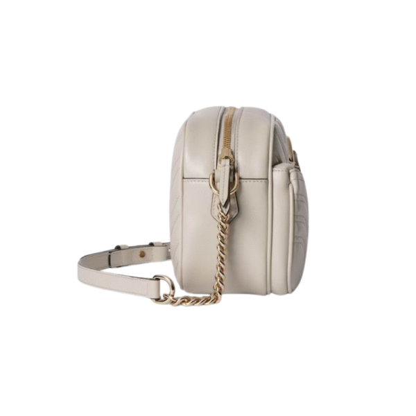 Gucci Ivory Matelassé Chevron Leather GG Marmont Small Shoulder Bag 798715 AADPJ 1712 - Image 4