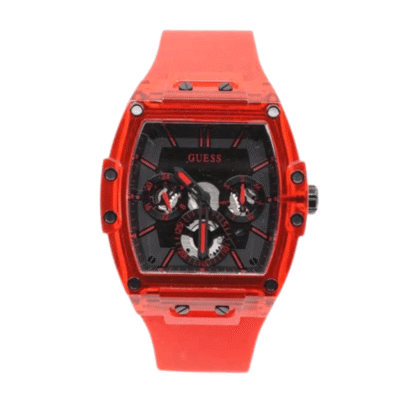 Guess Red Multi-Function Buckle Strap Watch GW0203G5