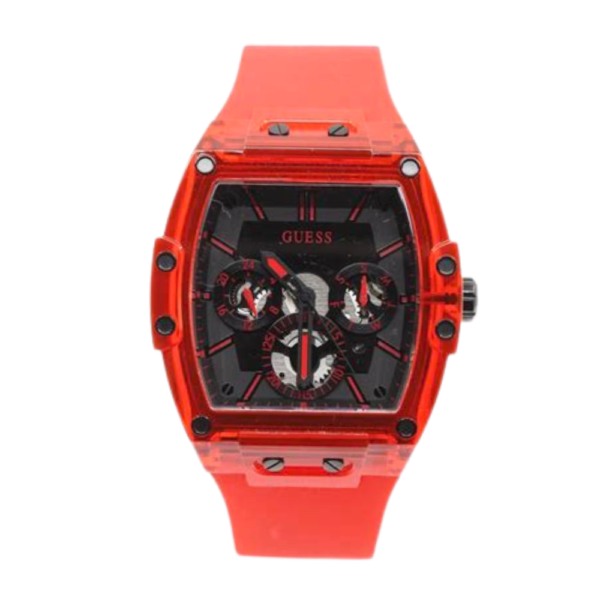 Guess Red Multi-Function Buckle Strap Watch GW0203G5