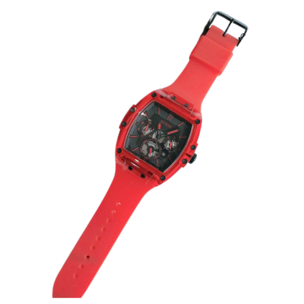 Guess Red Multi-Function Buckle Strap Watch GW0203G5 - Image 2