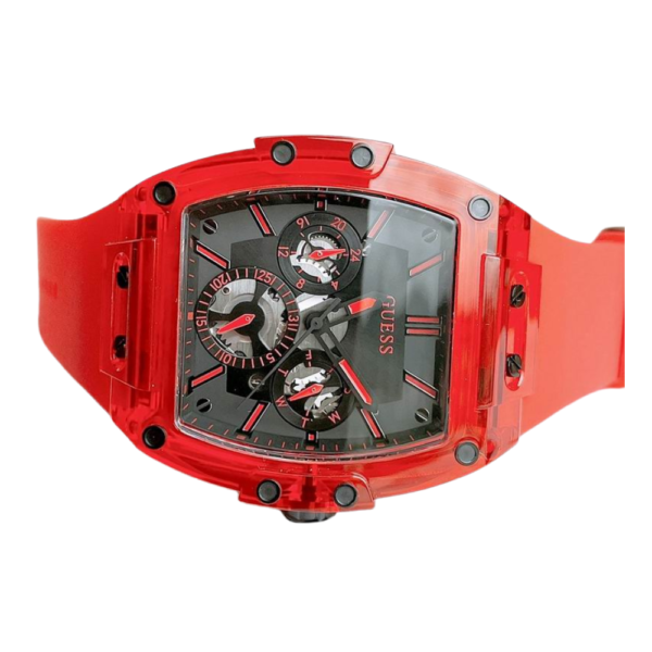 Guess Red Multi-Function Buckle Strap Watch GW0203G5 - Image 4