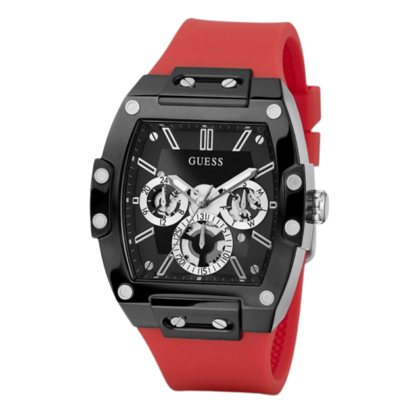 Guess Red Black Multi-Function Buckle Strap Watch GW0203G4