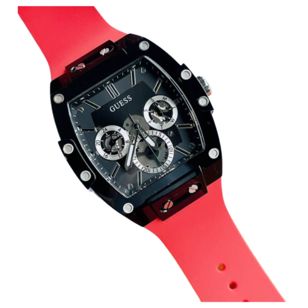 Guess Red Black Multi-Function Buckle Strap Watch GW0203G4 - Image 2