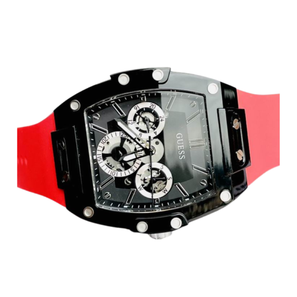 Guess Red Black Multi-Function Buckle Strap Watch GW0203G4 - Image 3