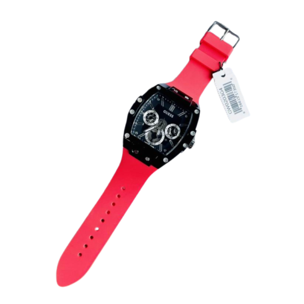 Guess Red Black Multi-Function Buckle Strap Watch GW0203G4 - Image 4