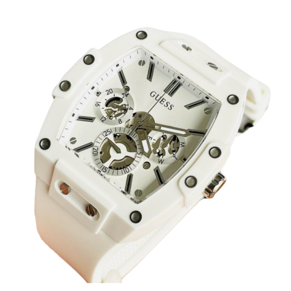 Guess White Multi-Function Buckle Strap Watch GW0203G2 - Image 3