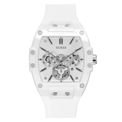 Guess White Multi-Function Buckle Strap Watch GW0203G2