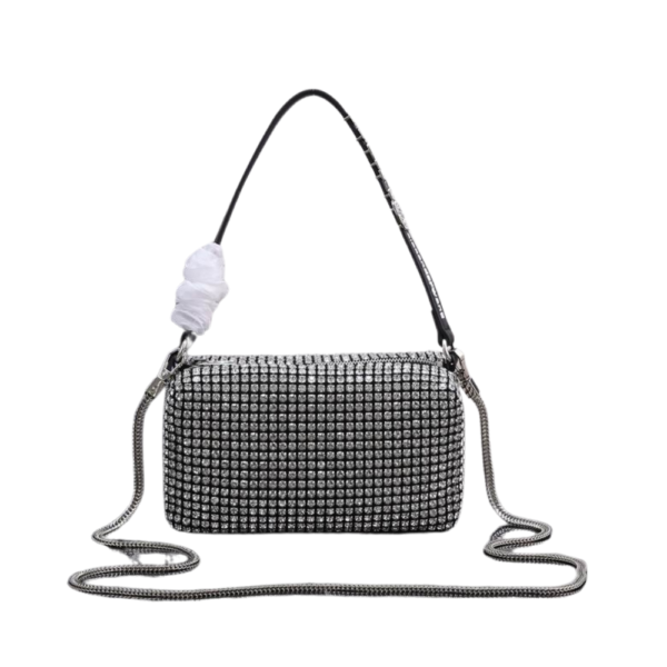 Alexander Wang White Heiress Pouch Crystal Mesh 2019P0813J100