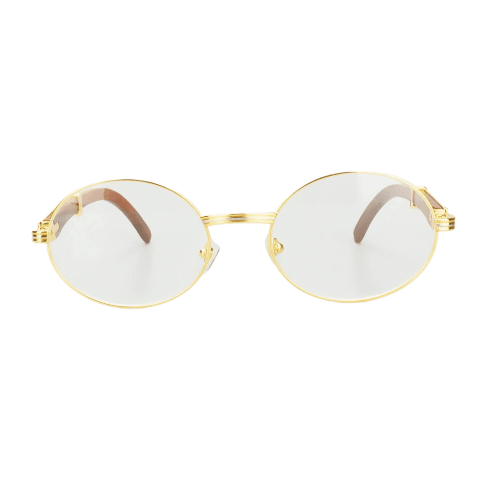 Vintage Cartier Gold Giverny Wood 55-20 Clear Eyeglasses (Rare) - Image 3