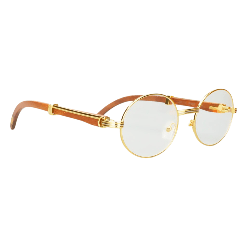 Vintage Cartier Gold Giverny Wood 55-20 Clear Eyeglasses (Rare) - Image 4