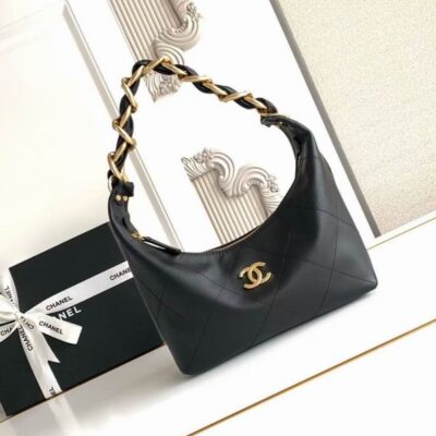 Chanel Black 25K Hobo Bag AS5837