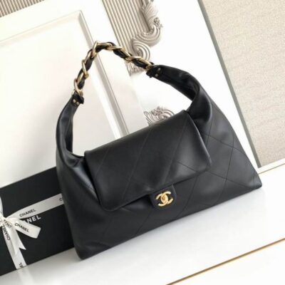 Chanel Black Maxi Hobo Bag AS5834