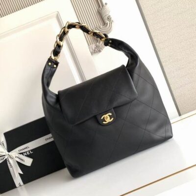 Chanel Black Maxi Hobo Bag AS5838