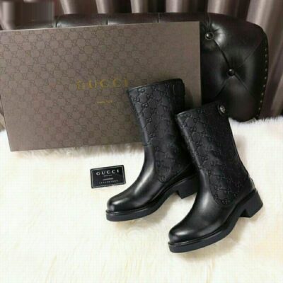 Gucci Black Maud 3093684 Motorcycle Boots MNS0906