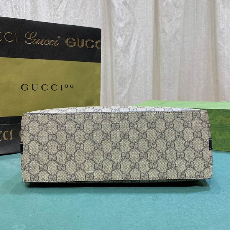 Gucci Beige-Ebony GG Emblem Tote Shoulder Bag 1889176 - Image 5