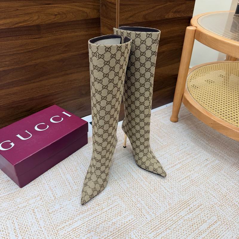 Gucci Gold GG canvas Bombshell 3114296 Knee-High Boots MNS0920
